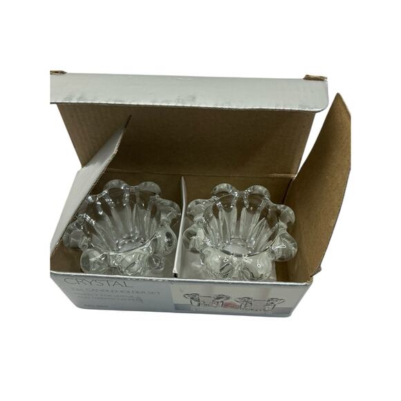 Crystal Candle Holders Heavy Crystal Glass For Votive / Tapered Candles Sets-2 - Picture 3 of 11